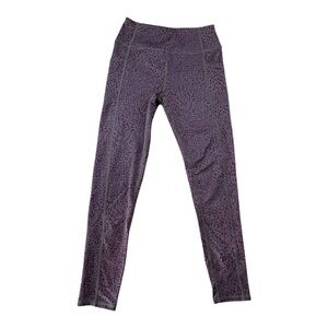 Z by Zella Girls Leggings M 8/10 Purple Leopard Print Stretch Pockets